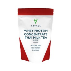 TRYALL 濃縮乳清蛋白粉 泰式奶茶, 每份含3.4公克BCAAs, 支鏈胺基酸黃金比例, 單純無添加, 500g, 1包