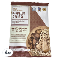 Yifood 頤珍宮膳 四神紅潤當歸燉包, 92.3g, 經後調理 產後補養, 4包