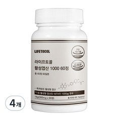 라이프토콜 활성 엽산 1000, 60정, 4개