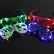 LivingDA LED發光眼鏡 4入組, 綠色、紅色、白色、藍色, 1組