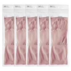 Saengong 生活工作所 乳膠手套, 粉色, 中(M), 5包