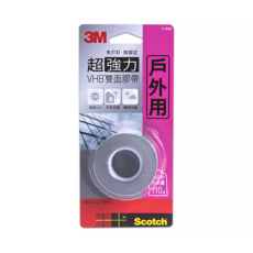 3M Scotch 超強力VHB雙面膠帶 戶外專用 V1808, 超強黏性 耐抗UV 18mm x 1.5M, 1個