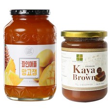 카야하우스 카야잼 브라운 400g + 초록원 파인애플망고잼 1kg, 1세트