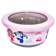 ROBOCAR POLI 波力 304不鏽鋼防滑隔熱碗 14.6 x 7.7cm 720ml, 粉色, 1個