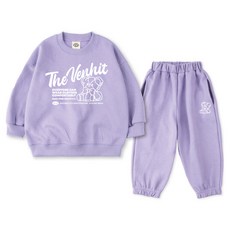 아동용 벤힛키즈 Curly Bear 특양면 맨투맨 트레이닝 상하의 세트