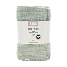 BIBS MUSLIN 有機棉紗布安撫巾 Set, 70x70cm 灰綠色 100%棉 紗布巾 蓋毯圍兜, 1組