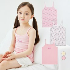 롤리트리 여아 순면 프린트 민소매 끈나시 3매입 세트 리트리 여아 순면 프린트 민소매 끈나시 3매입 세트