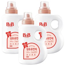 비앤비 비자극 유아 섬유유연제 시그니처 알러젠프리 자스민앤로즈향 용기형, 1.5L, 3개