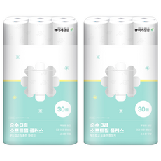 미래생활 순수 3겹 소프트필 플러스 고급롤화장지, 25m, 30롤, 2세트 2세트, 25m, 30롤