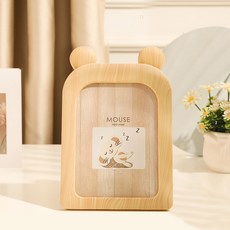 팡셀러 애니멀 캐릭터 액자, 쥐 베이지, 1개