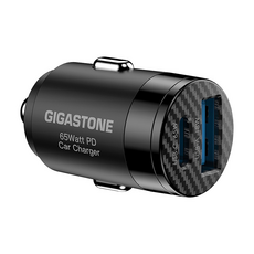 GIGASTONE 立達 65W 雙孔車用充電器, USB-A 最高18W, USB-C 65W, 台灣安規認證, PC-6500B