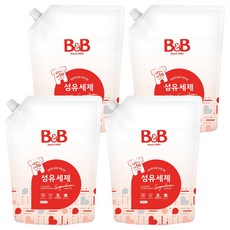B&B 無刺激幼兒衣物洗衣精 標誌無過敏香 補充包, 1.5L, 4個