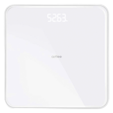 atflee T3 數位 LED 電子體重計, 強化玻璃+ABS, 最大測量重量 180kg, 附2顆電池, M89050, 白色, 1個