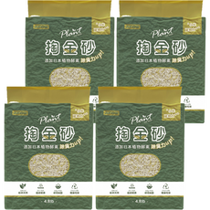 JUNBai Plant 輕植系 掏金貓砂, 添加日本植物酵素, 超低粉塵, 4.8lb (2.2KG), 4包