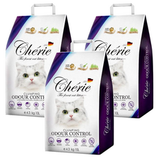 Cherie 法麗 德國凝結杉木砂，100%德國工藝製造，強效結團，可沖馬桶，有效鎖住異味，4.3 kg 10L, 天然杉木香, 4.3kg, 3包