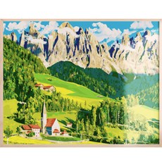 ARTJOY DIY向日葵油畫 40*50cm, 瑞士阿爾卑斯草甸, 1組