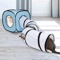 딩동펫 고양이 큐브 터널하우스, 블루, 1개