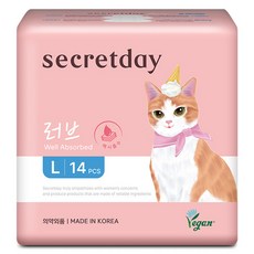 secretday NEW Love超薄吸收衛生棉 翼型, 1組, 大型, 14入