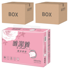 唯潔雅 抽取式衛生紙, 100抽12包, 柔軟細緻, 不添加螢光劑, 12包, 12袋