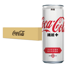 Coca-Cola 可口可樂 纖維+ 330ml,24罐,無糖零卡，添加膳食纖維，促進腸胃蠕動，幫助消化