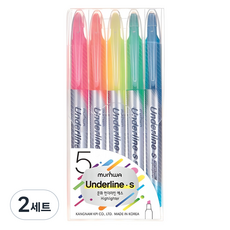 munhwA Underline S螢光筆 5種組, 5 種顏色, 2套