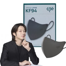 이비에 4중필터 새부리형 컬러 패션 마스크 대형 KF94, 30매, 1개, 그레이