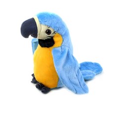 캥거루 말 따라하는 앵무새 인형, 22cm, 블루
