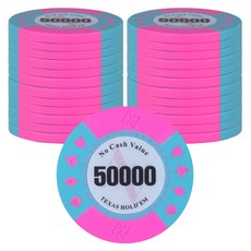 AAHM AA Logo Holdem籌碼 25000, 粉色, 25個