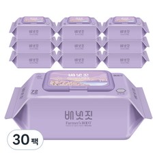 배냇짓 파머스루트 바이올렛70 아기 물티슈 캡형 70gsm, 72매, 30팩