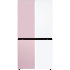 캐리어 클라윈드 양문형냉장고 방문설치, 핑크 + 화이트, HRFSN566WPFR