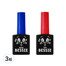 BESSIE 美甲膠組 Set, 美甲基礎底膠11毫升1入+美甲封層膠11毫升1入, 美甲基底凝膠11ml*1入+美甲封層膠 11ml*1入, 3組