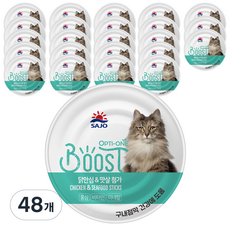 사조 옵티원 부스트 캔 닭안심과 맛살 고양이 습식사료, 닭, 160g, 48개