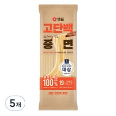 샘표 고단백 중면, 400g, 5개