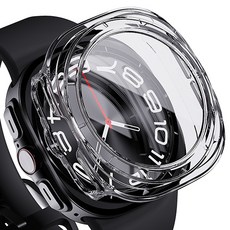 VICXXO Levikskin 9H 高硬度 Galaxy Watch 液晶螢幕保護強化玻璃一體成型全覆蓋超薄硬殼, 透明, 1個