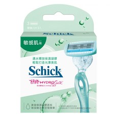 Schick 舒適牌 仕女除毛刀片 敏感肌 Set, 遇水釋放美容保濕凝膠, 曲線感應五刀片, 3入, 1盒
