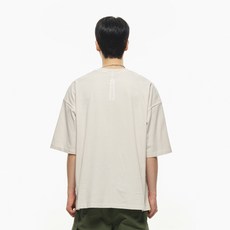 모즈모즈 피그먼트 백스티치 오버핏 반팔티셔츠