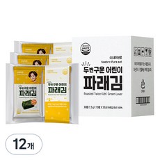 퓨어잇 두번구운 어린이 파래김 1.5g, 파래맛, 15g, 12개 - 퓨어잇아기김