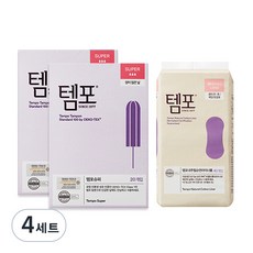 템포 슈퍼40개입 + 팬티라이너 40개입 1개, 4세트