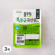 풀무원 국산콩두부 부침용, 210g, 3개