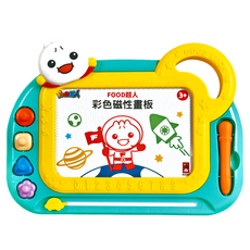 風車圖書 FOOD超人 彩色隨身磁性畫板, 四色區分 搭配四款造型印章 激發無限創作力, 綠色, 1個