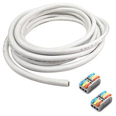 One Stop 切斷VCTF電線 白色 20m+3P連接器 2入組 1.0SQ*3C, 1組