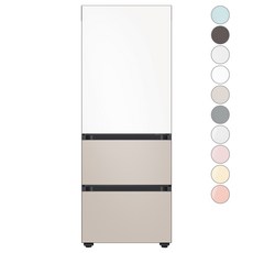 비스포크김치냉장고 [색상선택형] 삼성전자 비스포크 김치플러스 3도어 키친핏 냉장고 313L 방문설치 새틴 베이지