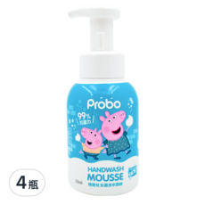 博寶兒 佩佩豬 抗菌洗手慕絲, 350ml, 添加肌膚潤澤成份, 保濕柔嫩光滑, 4瓶