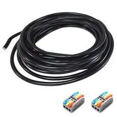 One Stop 切割VCTF電線 黑色 5m+3P接頭 2入組 1.5SQ*3C, 1組