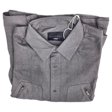 BOHRHOO Early Spring Denim LS Shirt 單寧長袖襯衫，灰色 XL 尺寸