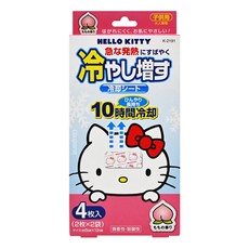 novopin Kitty退熱貼 蜜桃, 10小時長效冷卻, 4片裝兒童退燒貼, 4片, 1盒