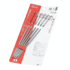 星三製作所 不鏽鋼烤肉串 Set 6入, 日本製造, 1組, 銀色(不鏽鋼)
