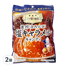 Kanro 甘樂 濃厚鹽味焦糖牛奶糖, 岩鹽, 硬糖, 66.3g, 2袋