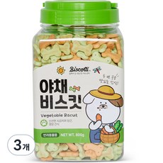 비스코티 애견비스켓, 야채 천연, 800g, 3개