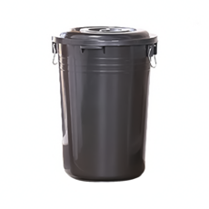 生活King 銀采萬年桶, 46L(含蓋)/1組, 適用於客廳、浴室、廚房、陽台、室外, 銀色, 尺寸: 45.3x43.2x50.3cm, 台灣生產, 45.3 x 43.2 x 50.3cm, 灰色